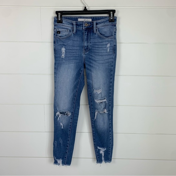 KanCan Denim - KanCan Women’s Distressed Hem High Rise Light Wash Jeans Size 0 or 23